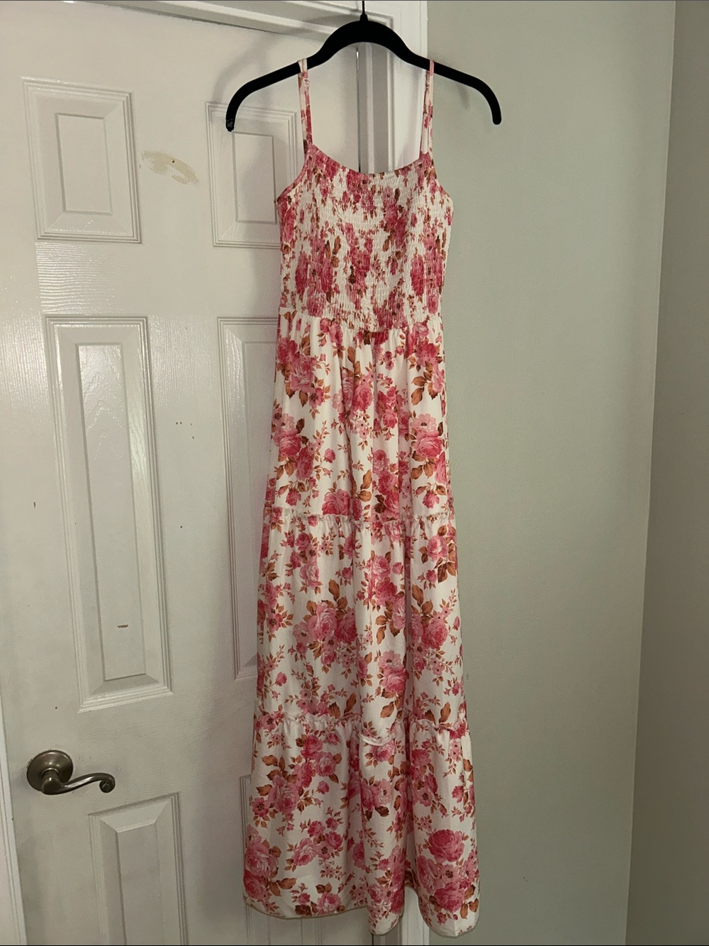 SHEIN White Pink Floral Maxi Dress